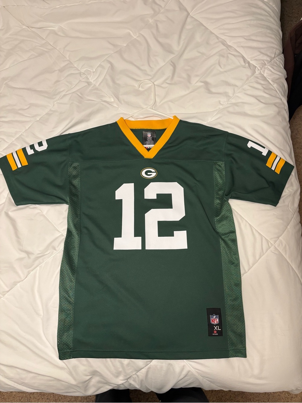 NFL Green and Yellow Youth XL Jersey #12